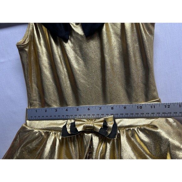 Revolution Dancewear Jazz Costume Black Gold Sequin LEOTARD ONLY Child’s Large - Picture 7 of 9